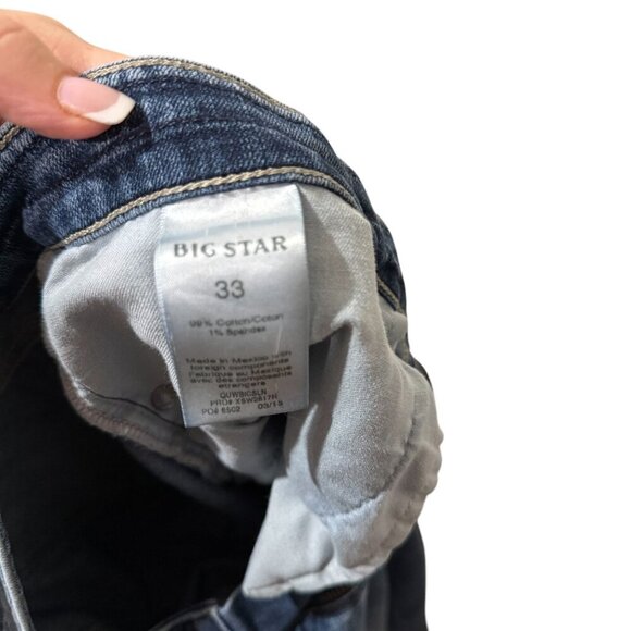 Big Star Womens Straight Fit Distressed Blue Jeans Size 33 Waist Denim Casual - Picture 8 of 8